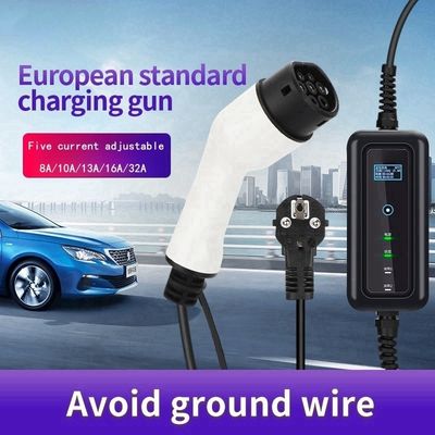 Σπίτι Τύπος 2 32A 7KW φορητός σταθμός φόρτισης EV με καλώδιο 5m και έξοδο 3,5KW